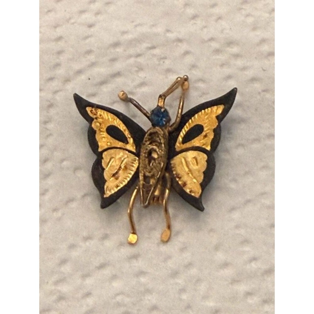 Vintage Gold tone butterfly br